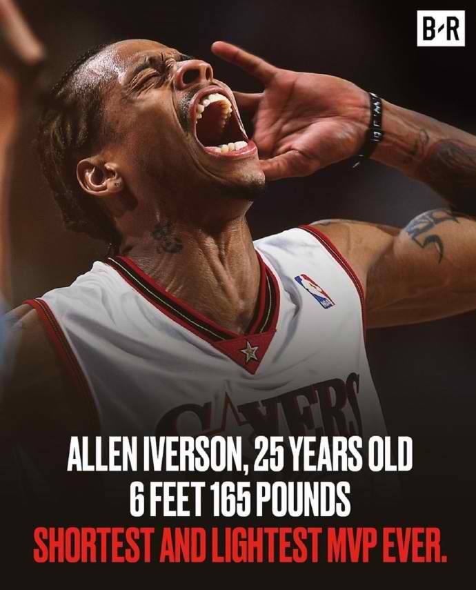 2001年NBA历史最矮的MVP诞生：艾佛森