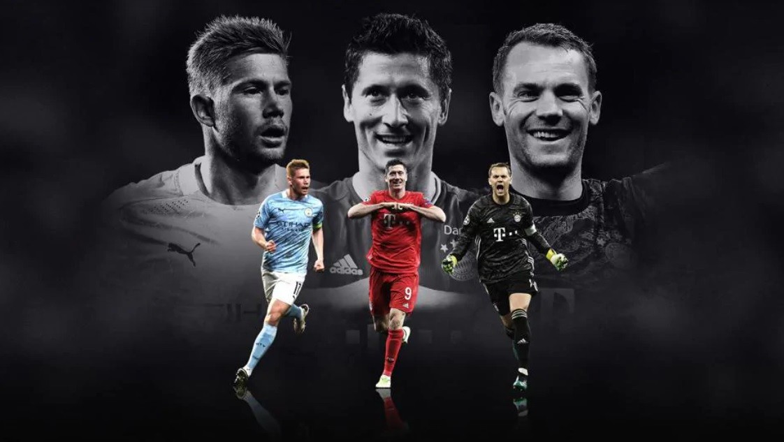 欧足联年度最佳球员入选：德布劳内、莱万和诺伊尔，前三首次无梅西和C罗